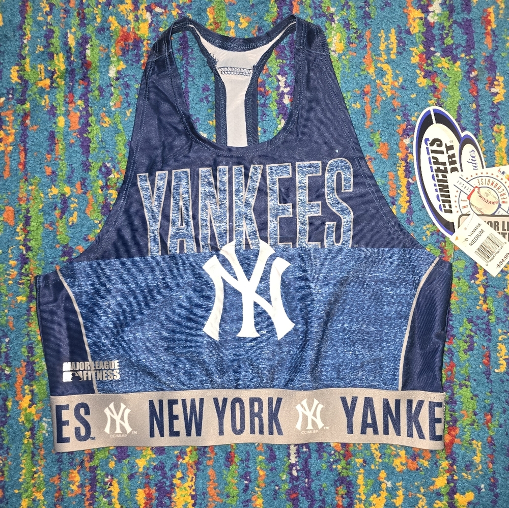 NWT New York Yankees Sports Bra TankTop, Major League Fitness Concept Sports MLB